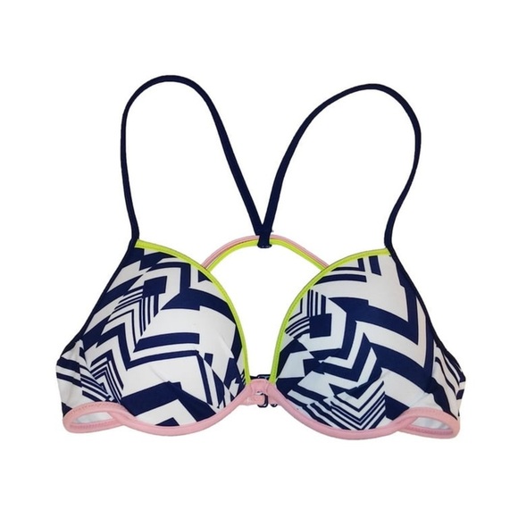 Victorias Secret Swim The Fabulous Bikini Top in Geo Navy/White - Picture 1 of 7
